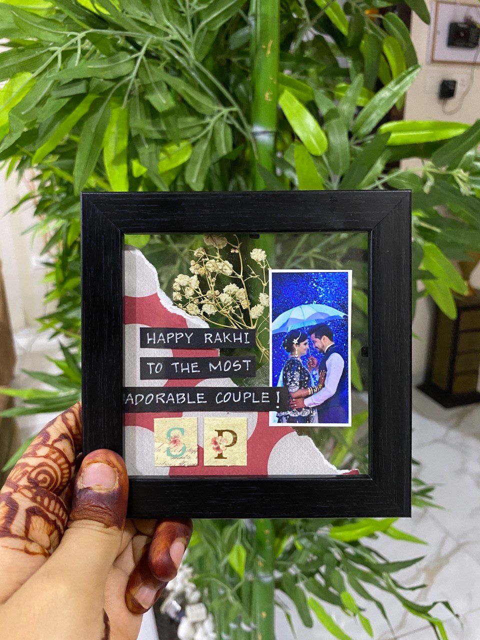Photo frame with customized photo in it