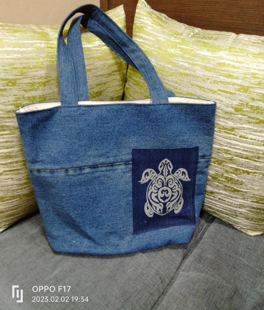 Sky Blue Denim Purse